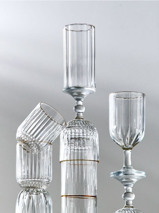 Sinsay - Set de pahare cu margine aurie 4 pack - clear