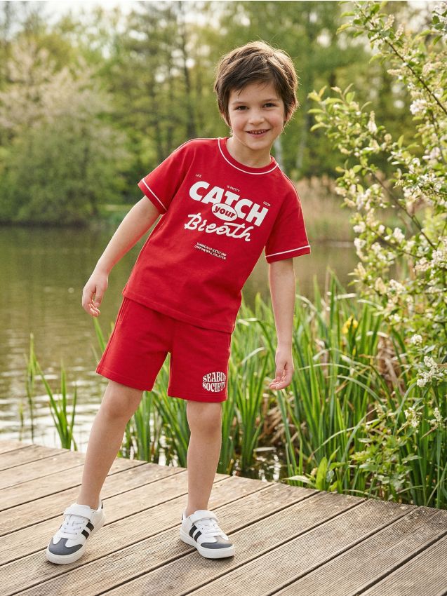 Sinsay - Șorturi din bumbac - roșu