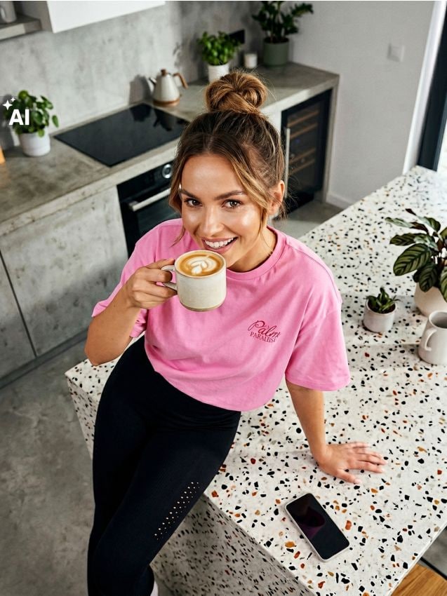 Sinsay - Tricou cu inscripţie pe spate - roz