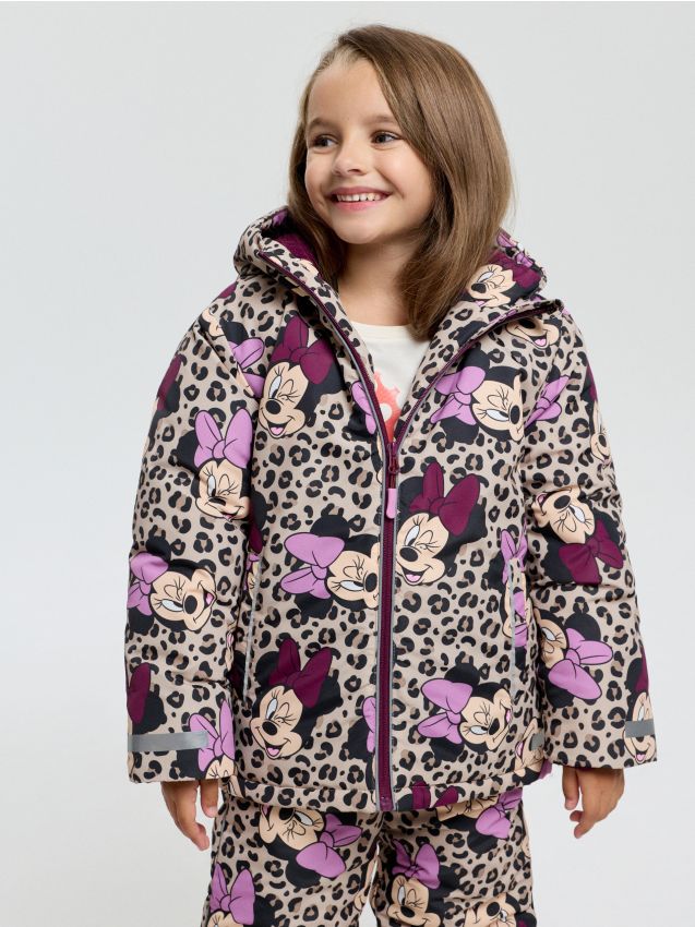 Sinsay - Geacă de schi călduroasă cu glugă și imprimeu leopard - multicolor