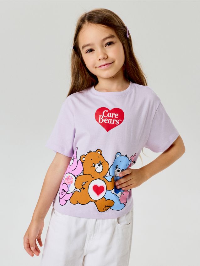 Sinsay - Tricou din bumbac boxy cu imprimeu Care Bears - lavand