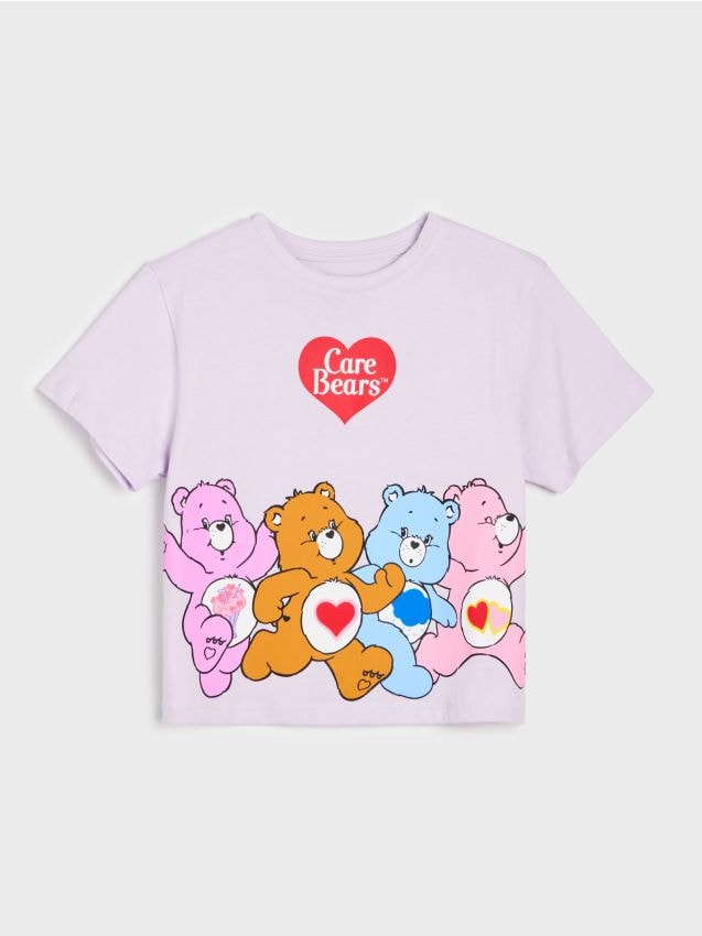 Sinsay - Tricou din bumbac boxy cu imprimeu Care Bears - lavand