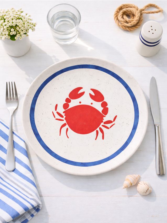 Sinsay - Farfurie cu motiv de crab - roșu