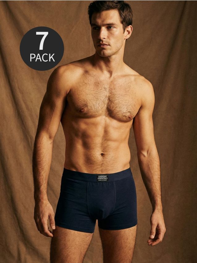 Sinsay - Boxeri din bumbac 7 pack - bleumarin