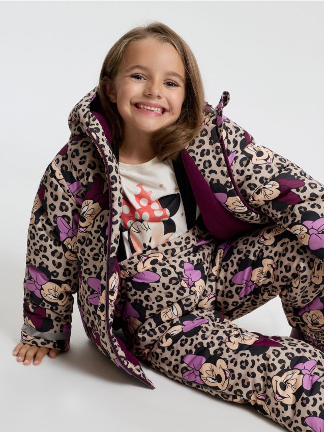 Sinsay - Pantaloni de schi cu bretele și elemente reflectorizante Minnie Mouse - multicolor