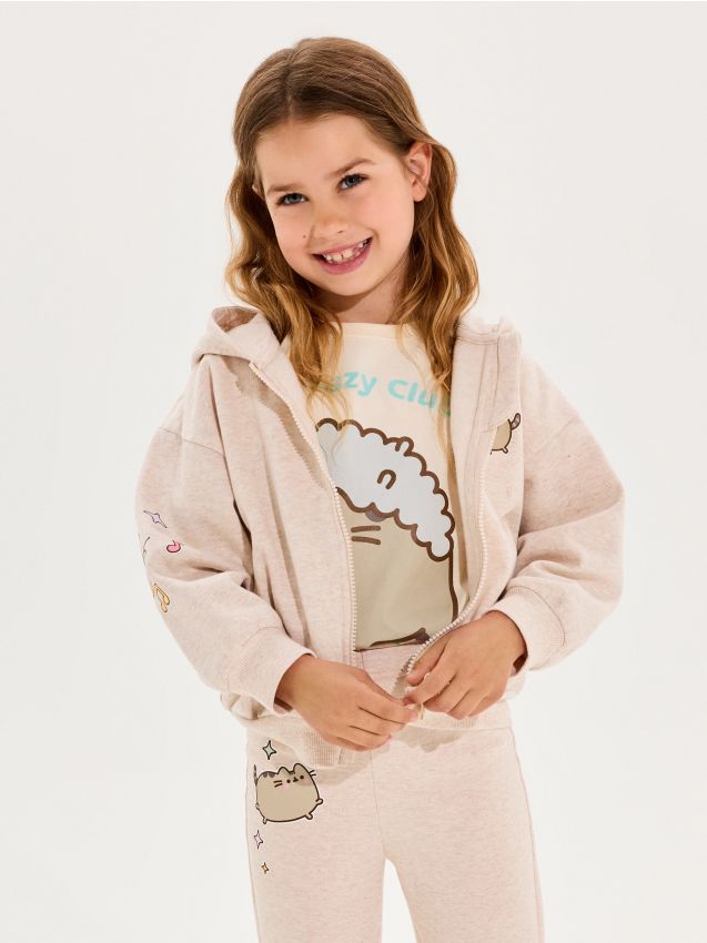 Sinsay - Tricou din bumbac cu imprimeu Pusheen the Cat - galben-deschis