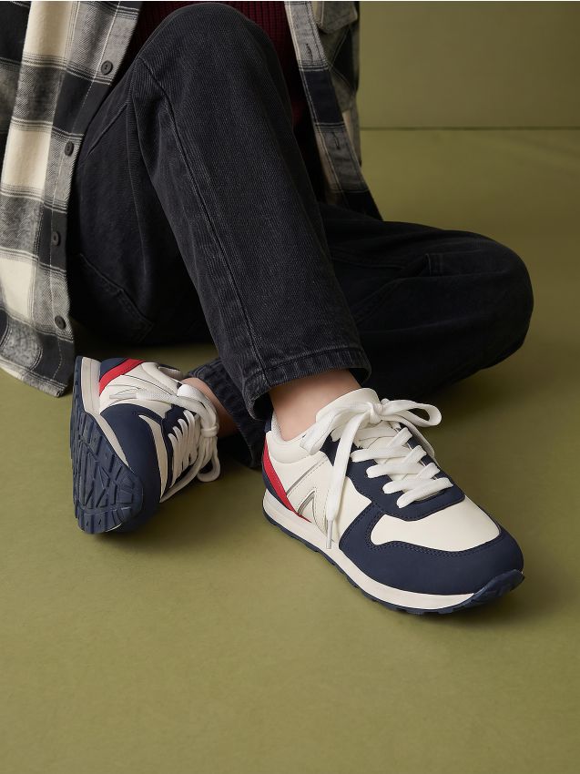 Sinsay - Sneakers din imitație de piele cu inserții contrastante - multicolor