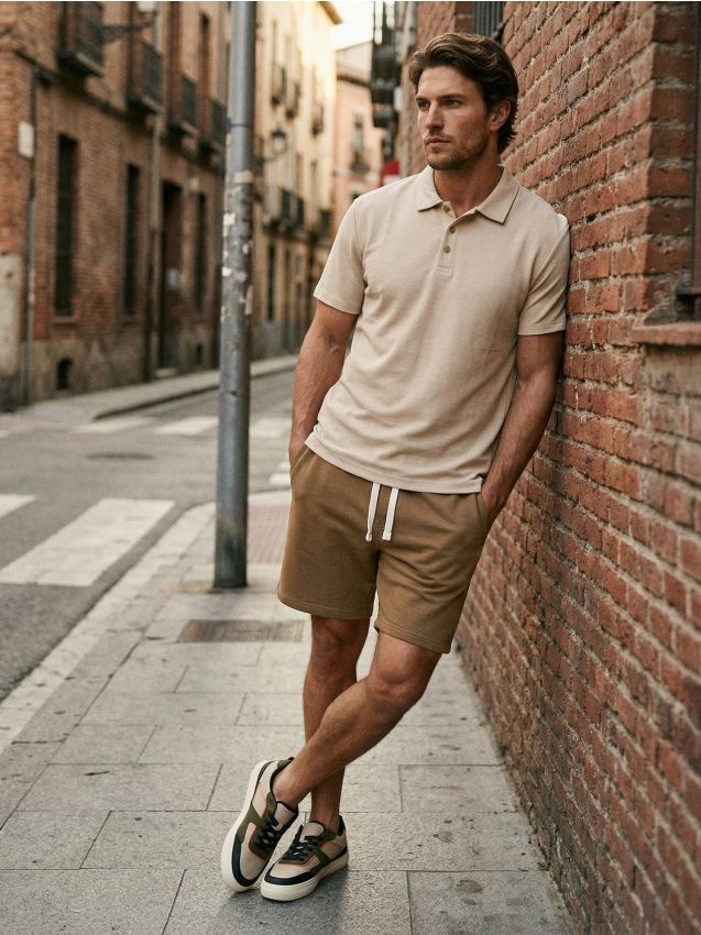 Sinsay - Pantaloni sport scurți - brun-auriu