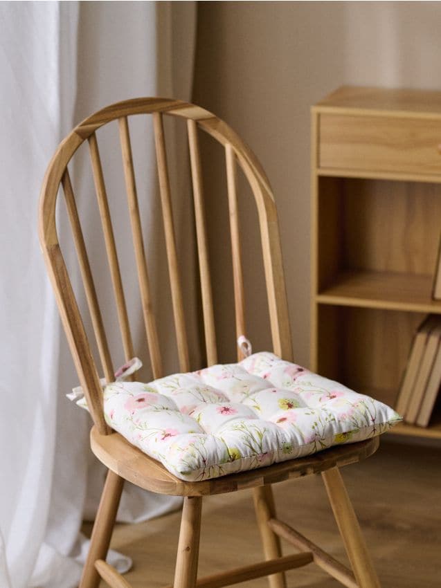 Sinsay - Perna pentru scaun cu motiv floral - alb