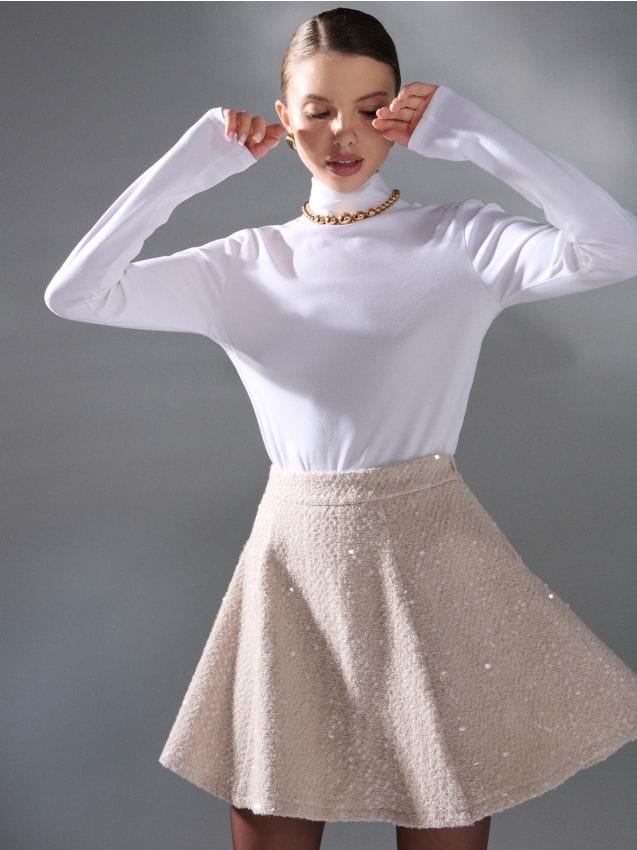 Sinsay - Minisukňa - krémová