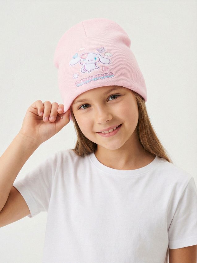 Sinsay - Căciulă din tricot striat Cinnamoroll - roz-pastel