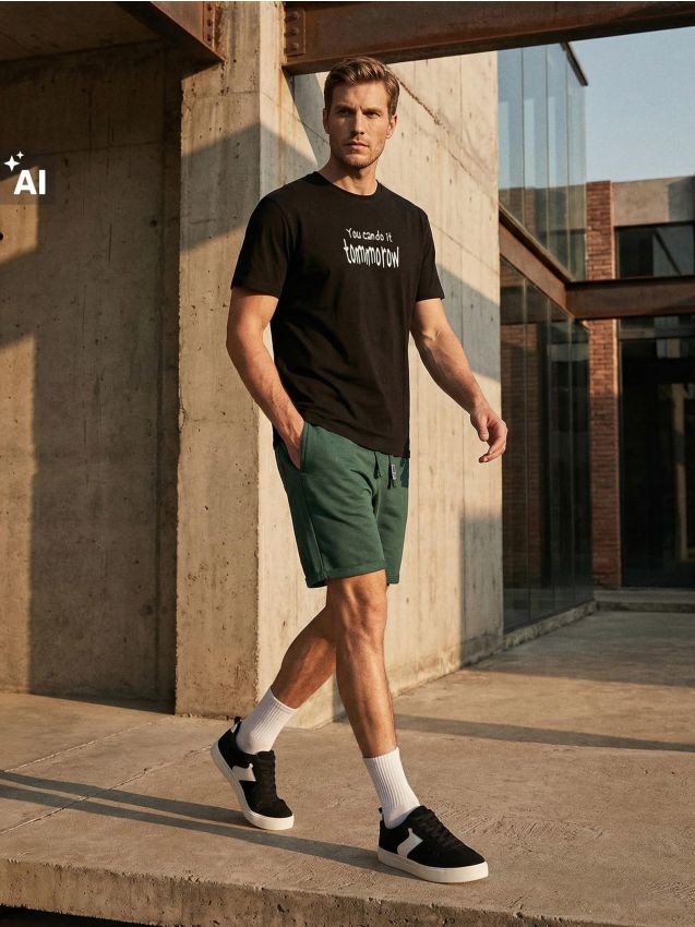 Sinsay - Pantaloni scurți slim - verde