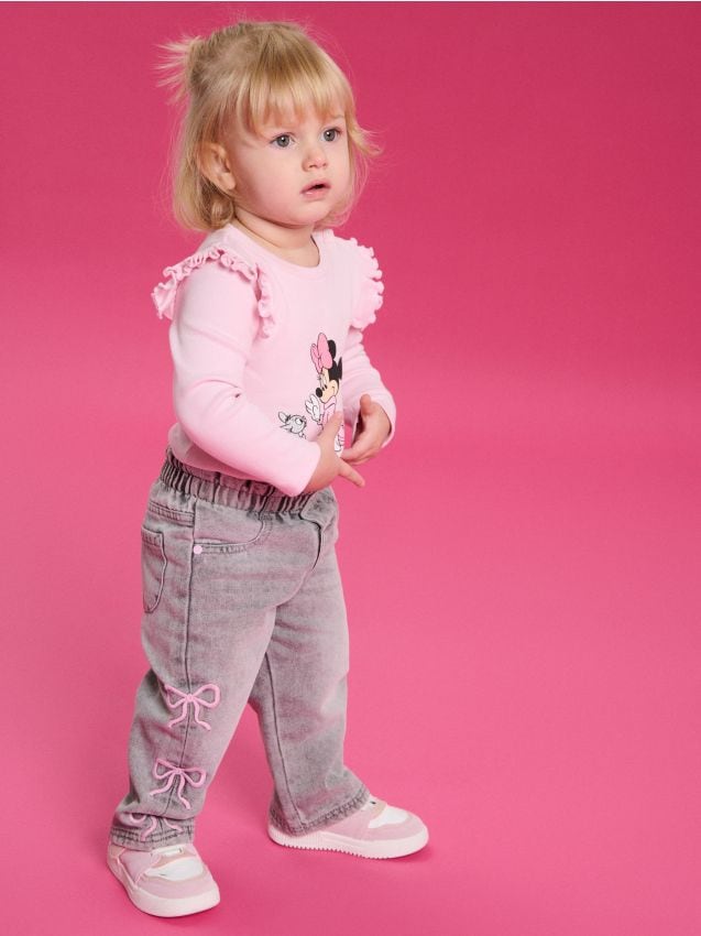 Sinsay - Blugi cu elastic în talie - gri deschis