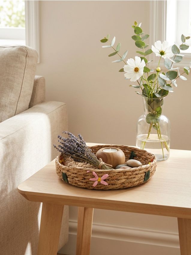 Sinsay - Tavă decorativă împletită cu motiv floral - multicolor