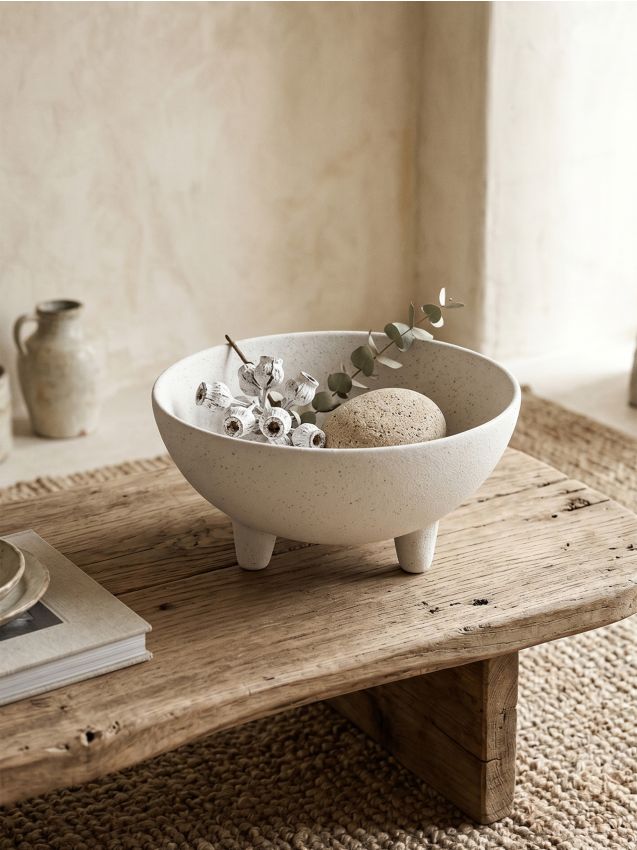 Sinsay - Bol decorativ din ceramică cu model punctat - alb