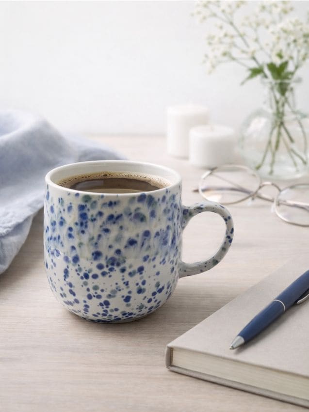 Sinsay - Cană cu model stropit - albastru-pal