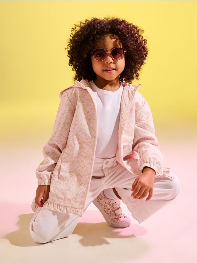 Sinsay - Geacă ușoară cu model floral și glugă - multicolor