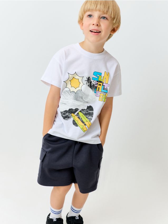 Sinsay - Șorturi din material scuba - negru-antracit