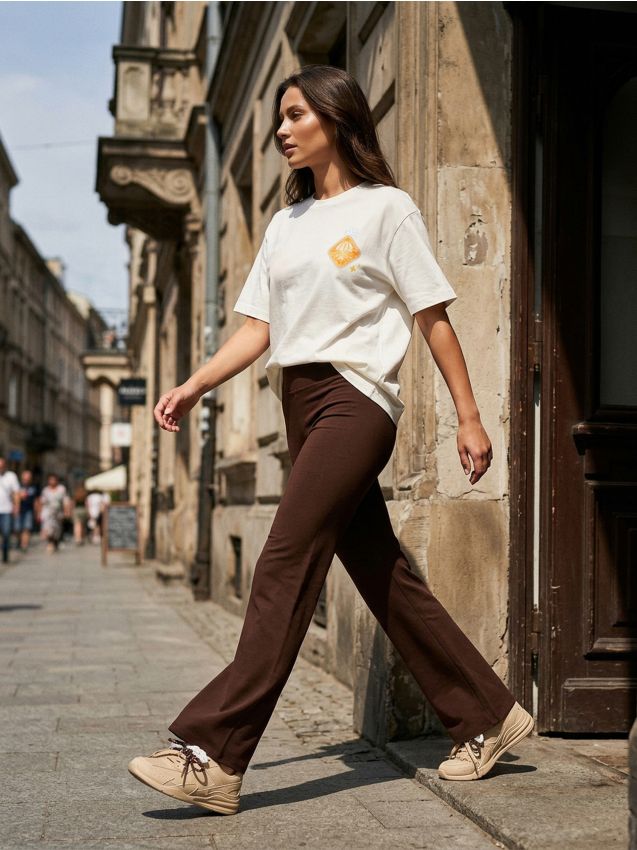 Sinsay - Tricou din bumbac cu imprimeu de vacanță - crem