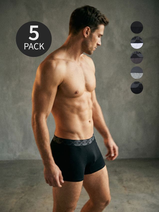 Sinsay - Bawełniane bokserki classic 5 pack - wielobarwny