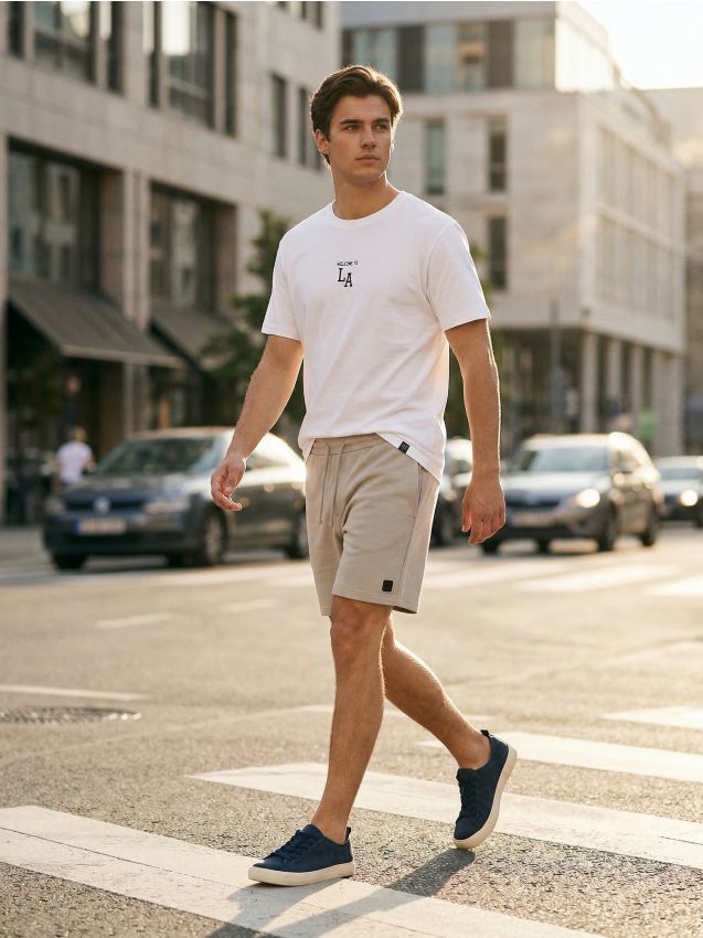 Sinsay - Șorturi din fâș cu șnur - nude