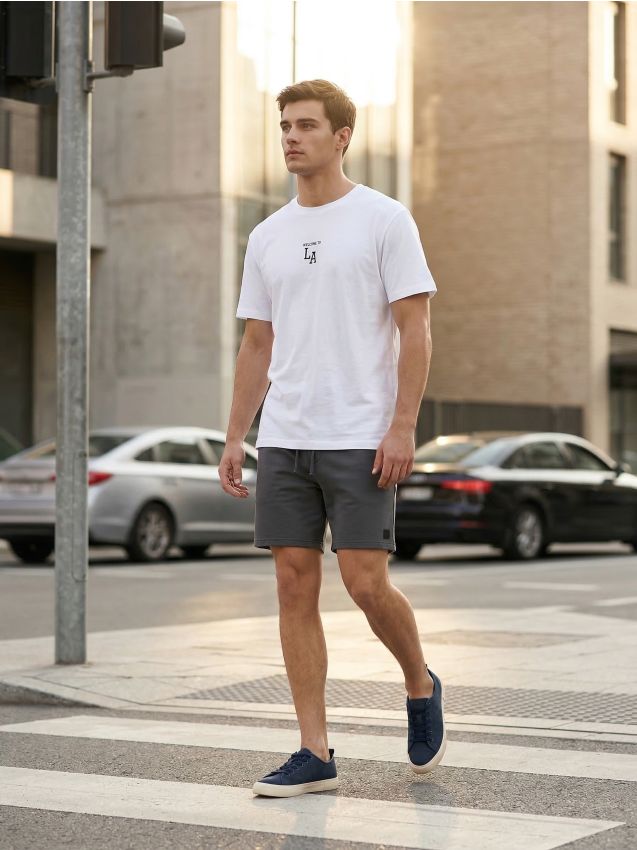 Sinsay - Șorturi din fâș cu șnur - gri-neutru