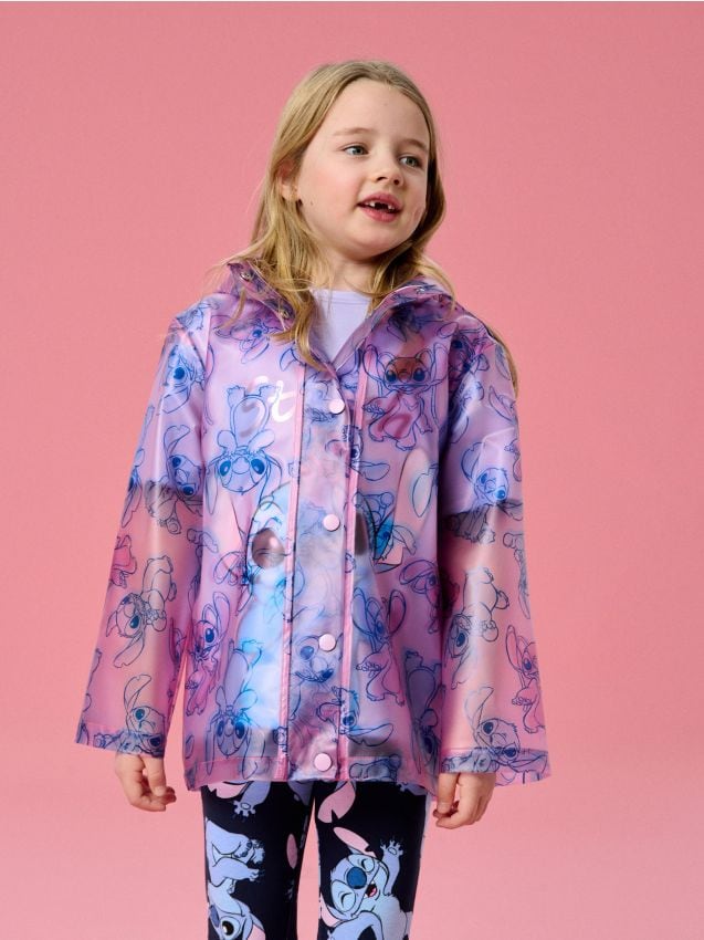 Sinsay - Geacă impermeabilă Lilo & Stitch - roz-pastel