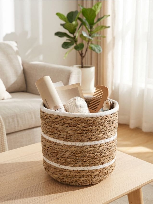 Sinsay - Coș de depozitare împletit - alb