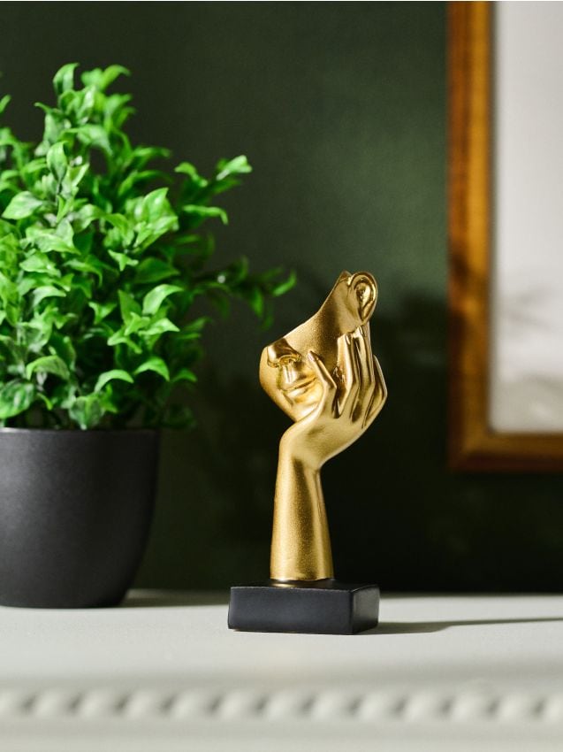 Sinsay - Decorațiune de sine stătătoare – sculptură mână cu față - negru