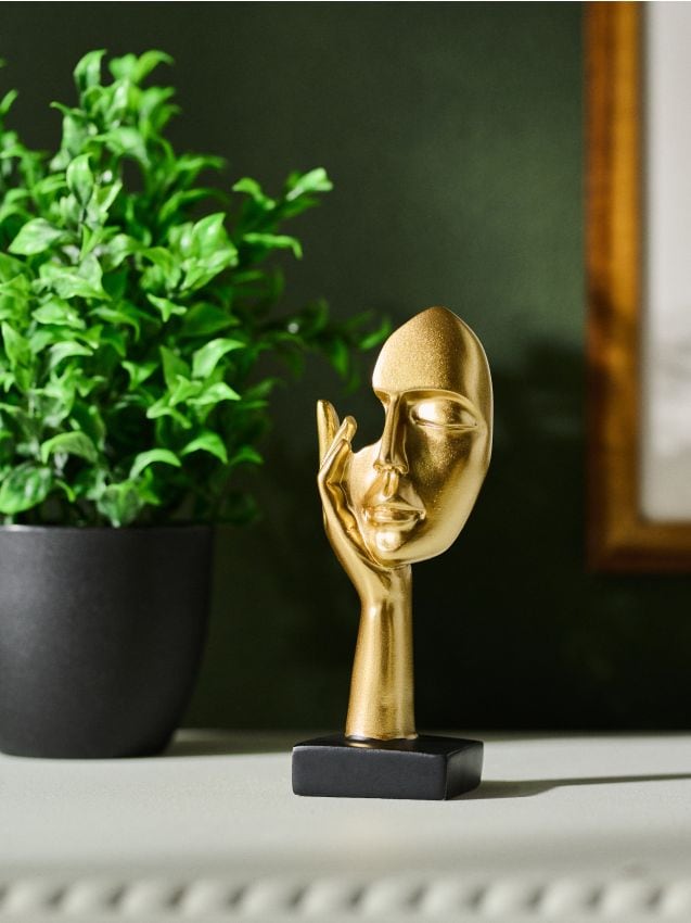 Sinsay - Decorațiune de sine stătătoare – sculptură mână cu față - auriu