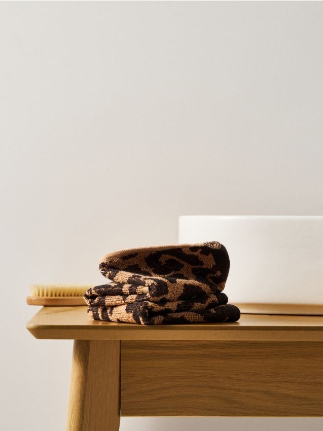 Sinsay - Prosoape din bumbac cu model leopard 2 pack - maro