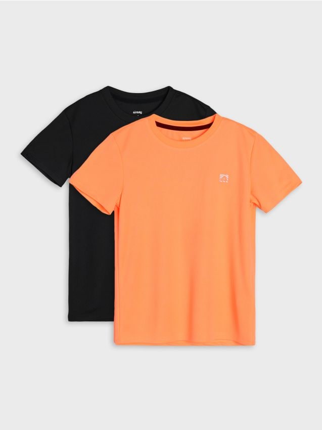 Sinsay - Tricouri sport Active cu elemente reflectorizante, set de 2 - negru