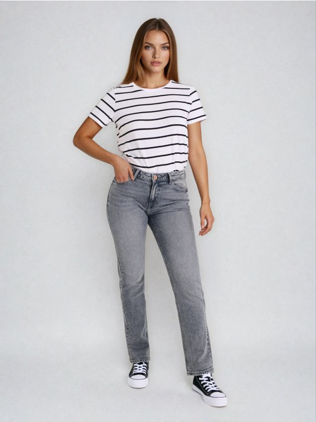 Sinsay - Blugi drepți - gri