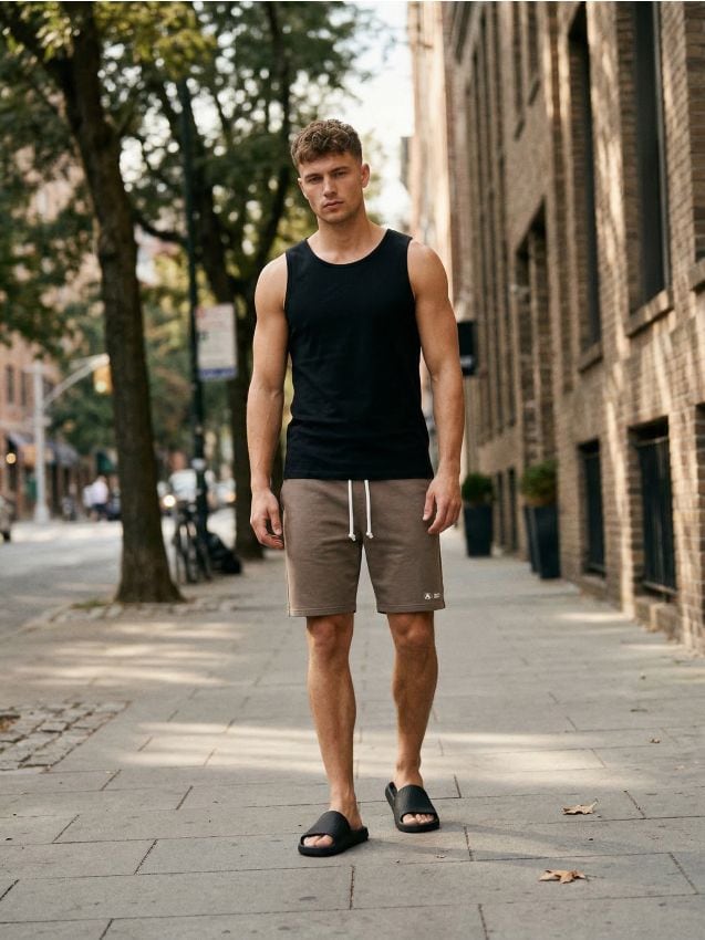 Sinsay - Pantaloni scurți slim - cafeniu