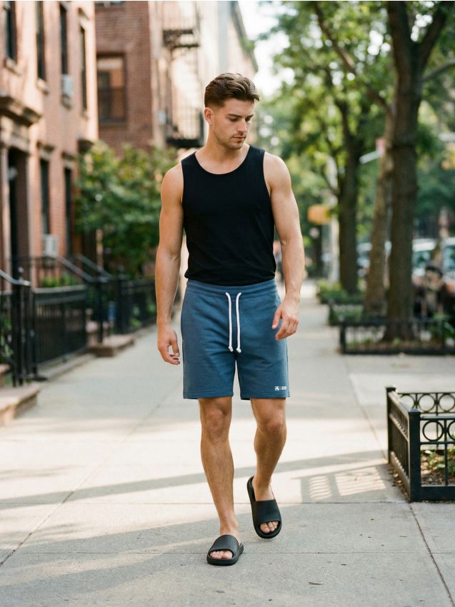 Sinsay - Pantaloni scurți slim - albastru metalizat