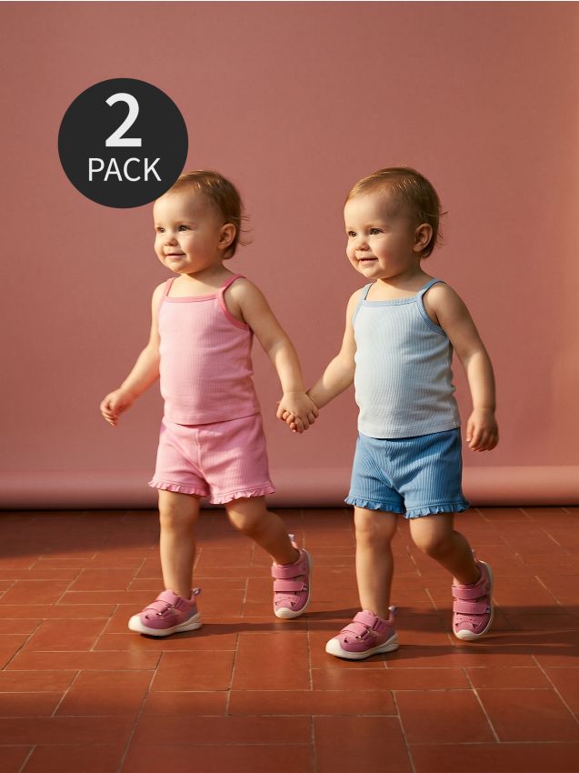 Sinsay - Памучни Потници С Тънки Презрамки От Рипсено Плетиво 2 Pack