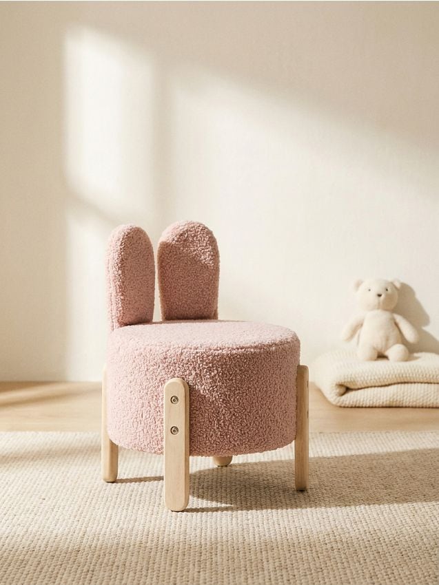 Sinsay - Puf teddy cu urechi de iepuraș - roz-pastel