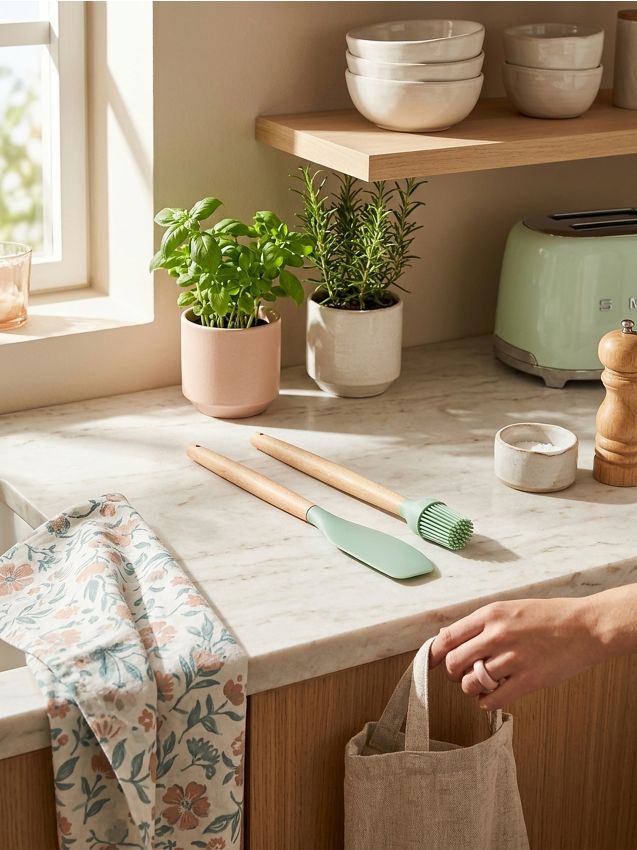 Sinsay - Set: spatulă și pensulă de bucătărie 2 pack - verde-deschis