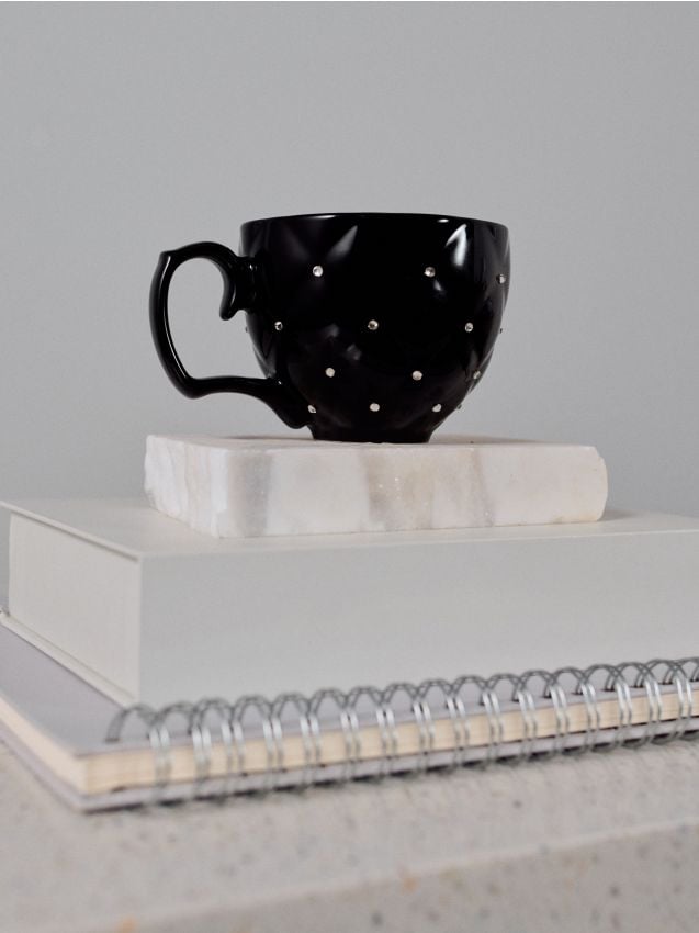 Sinsay - Cană cu strasuri - negru