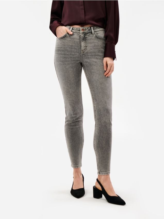 Sinsay - Džínsy slim - svetlošedá