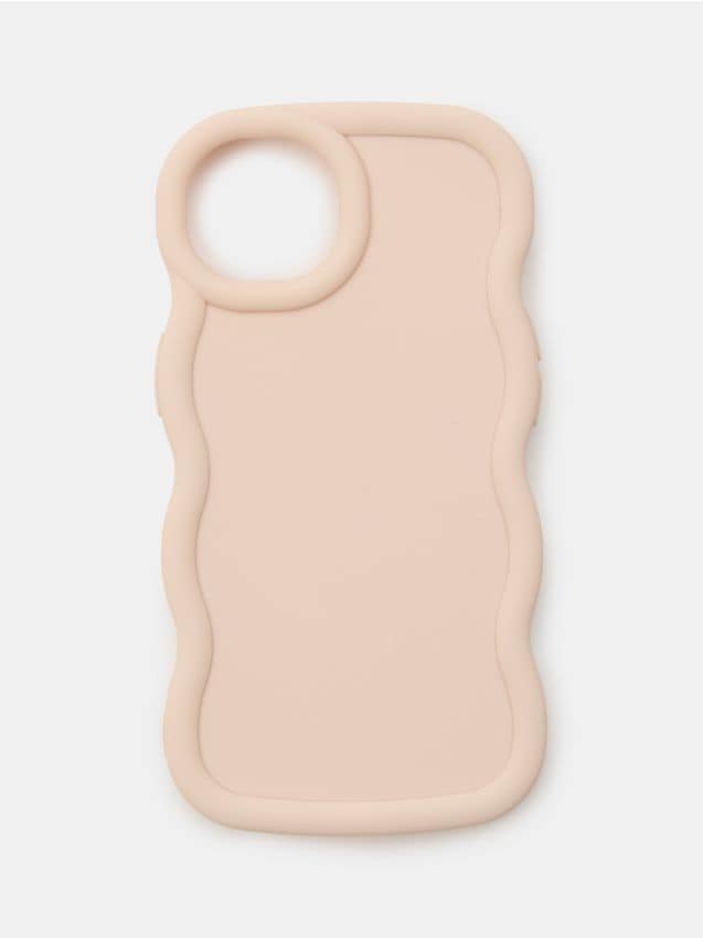 Sinsay - Husă simplă pentru iPhone 13/14 cu margine ondulată - nude