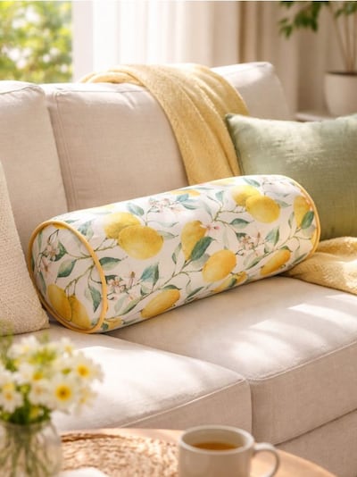 Dekorativna valjasta blazina z motivom limon