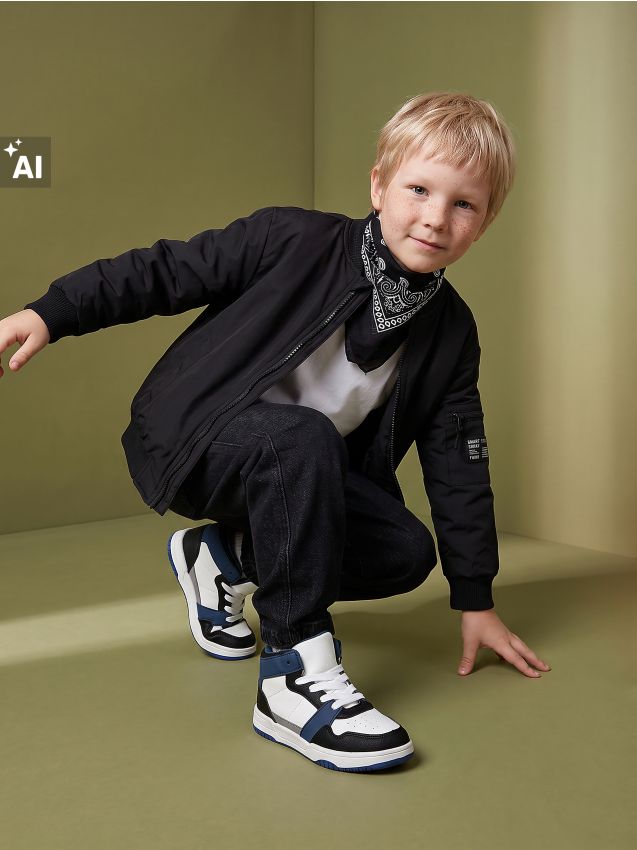 Sinsay - Sneakers înalți din imitație de piele cu inserții contrastante - multicolor
