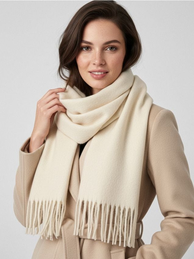 Sinsay - Šál so strapcami - krémová