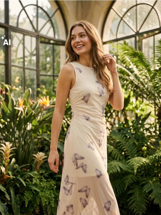 Sinsay - Rochie midi mulată cu deschizătură - multicolor