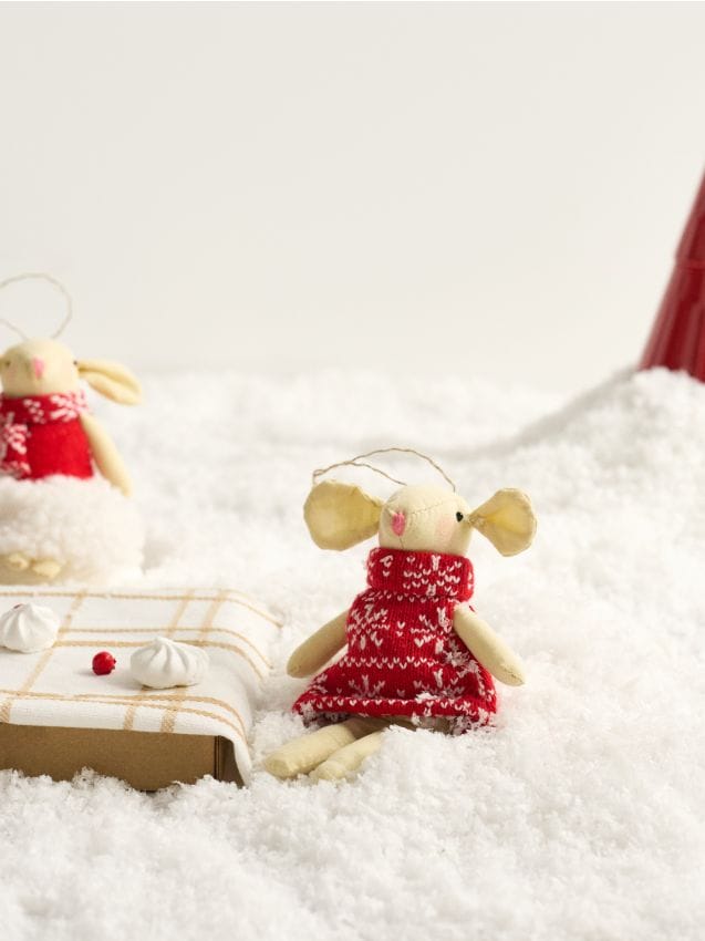 Sinsay - Vianočná dekorácia v tvare myši - červená