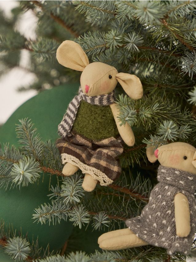 Sinsay - Vianočná dekorácia v tvare myši - hnedozelená