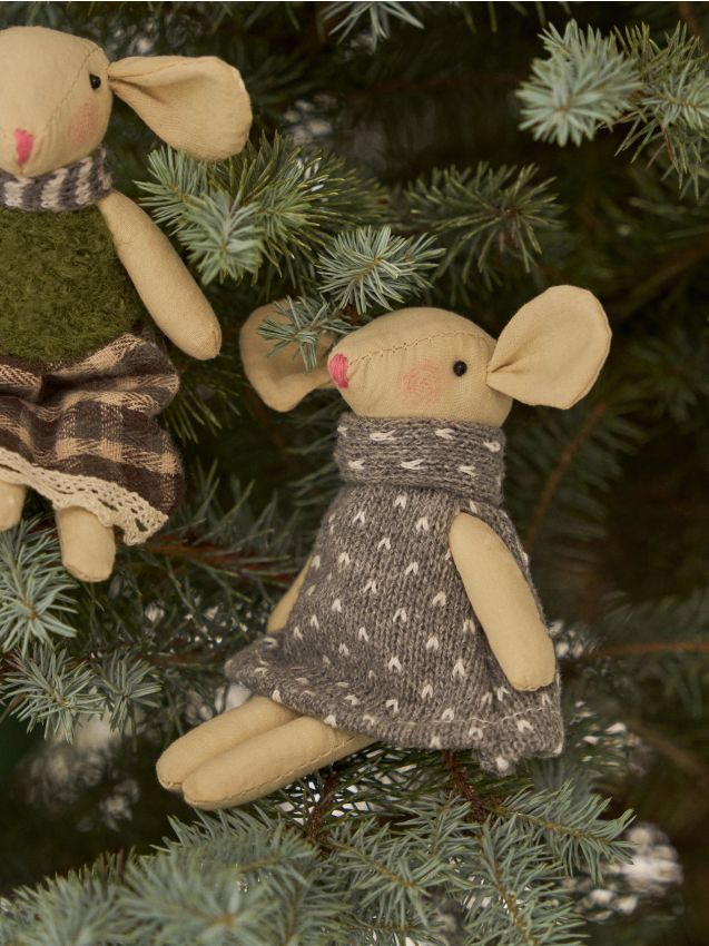 Sinsay - Vianočná dekorácia v tvare myši - tmavosivá