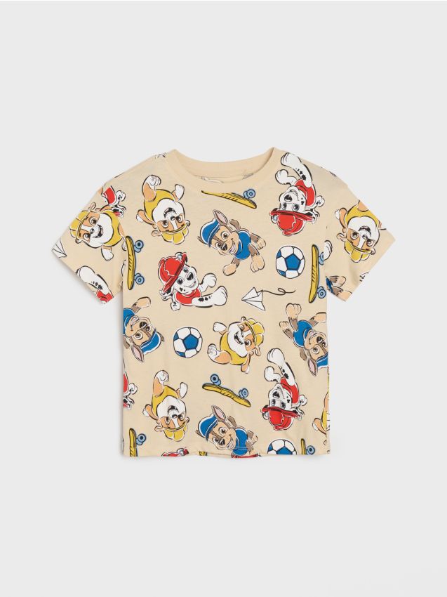 Sinsay - Tricou din bumbac cu model PAW Patrol - bej
