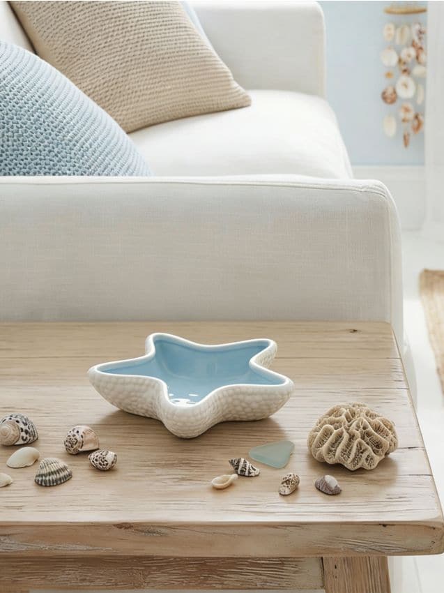 Sinsay - Tavă decorativă din ceramică în formă de stea de mare - light blue